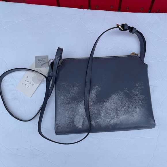 Crossbody Bag  Faux Leather Double Gusset - A New Day - Picture 5 of 8